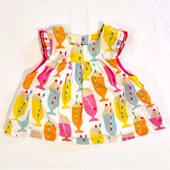 Pink Chicken Other - Pink Chicken Elsie Dress Girls 6-12M Multi Milkshakes Cotton Gauze Ruffle Summer